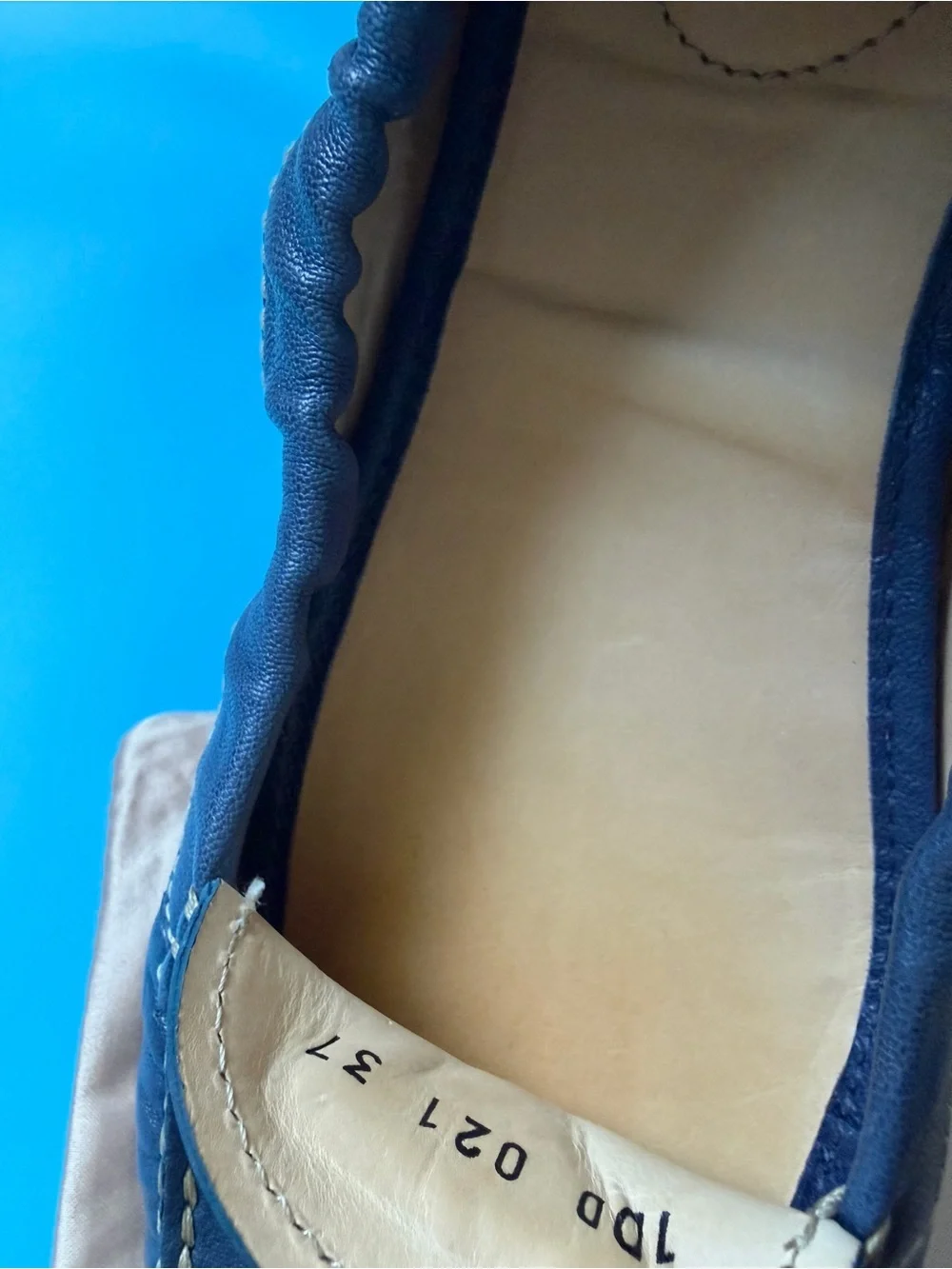 Prada Nappa Aviator Navy Leather Driving Loafers 37 - Picture 5 of 10
